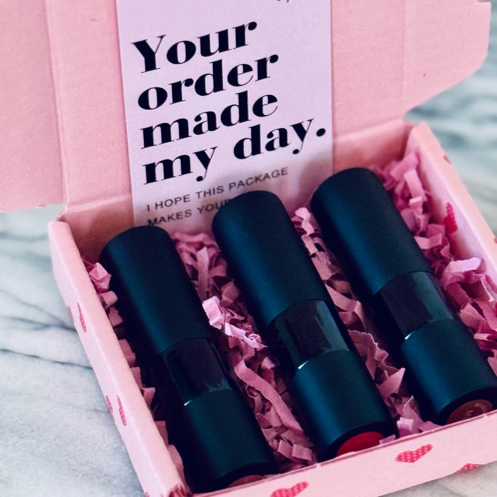 Elegant Lipstick Set - Red, Nude, Pink